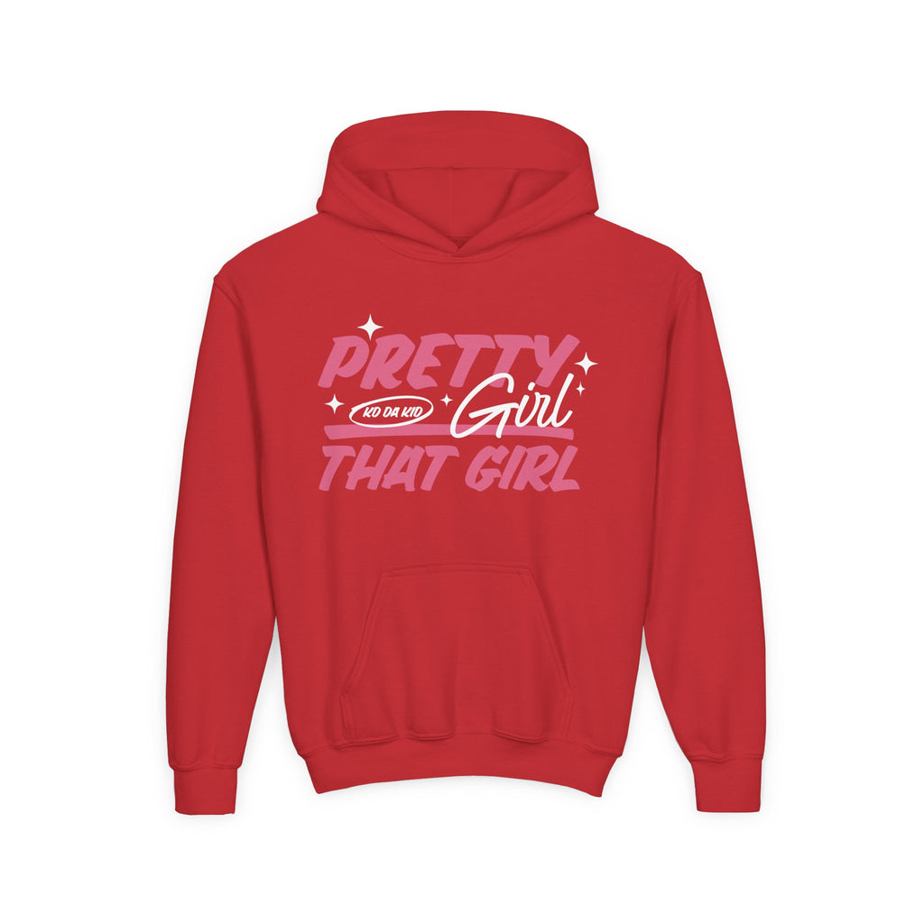 Youth Pretty Girl That Girl Hoodie – Youth Pink Retro Graphic Sweatshirt