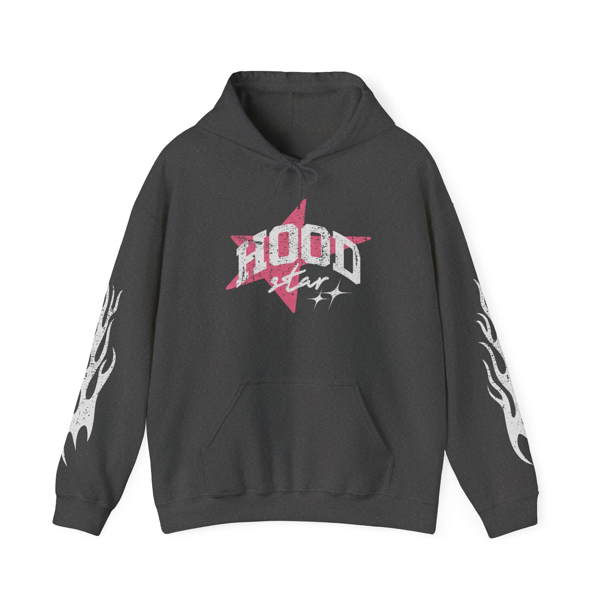Hoodie — "Hood Star" Flame Sleeve Hoodie (Grind Focus Vision)