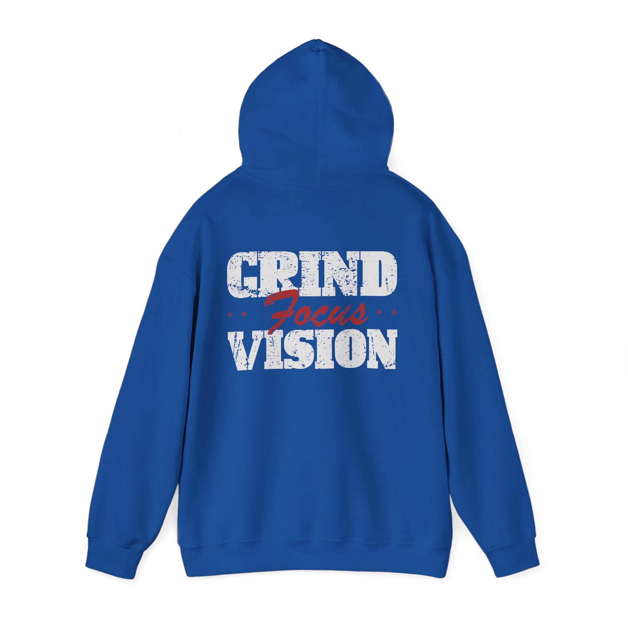 Red Grind Focus Vision Hoodie — Motivational Workout & Streetwear Pullover