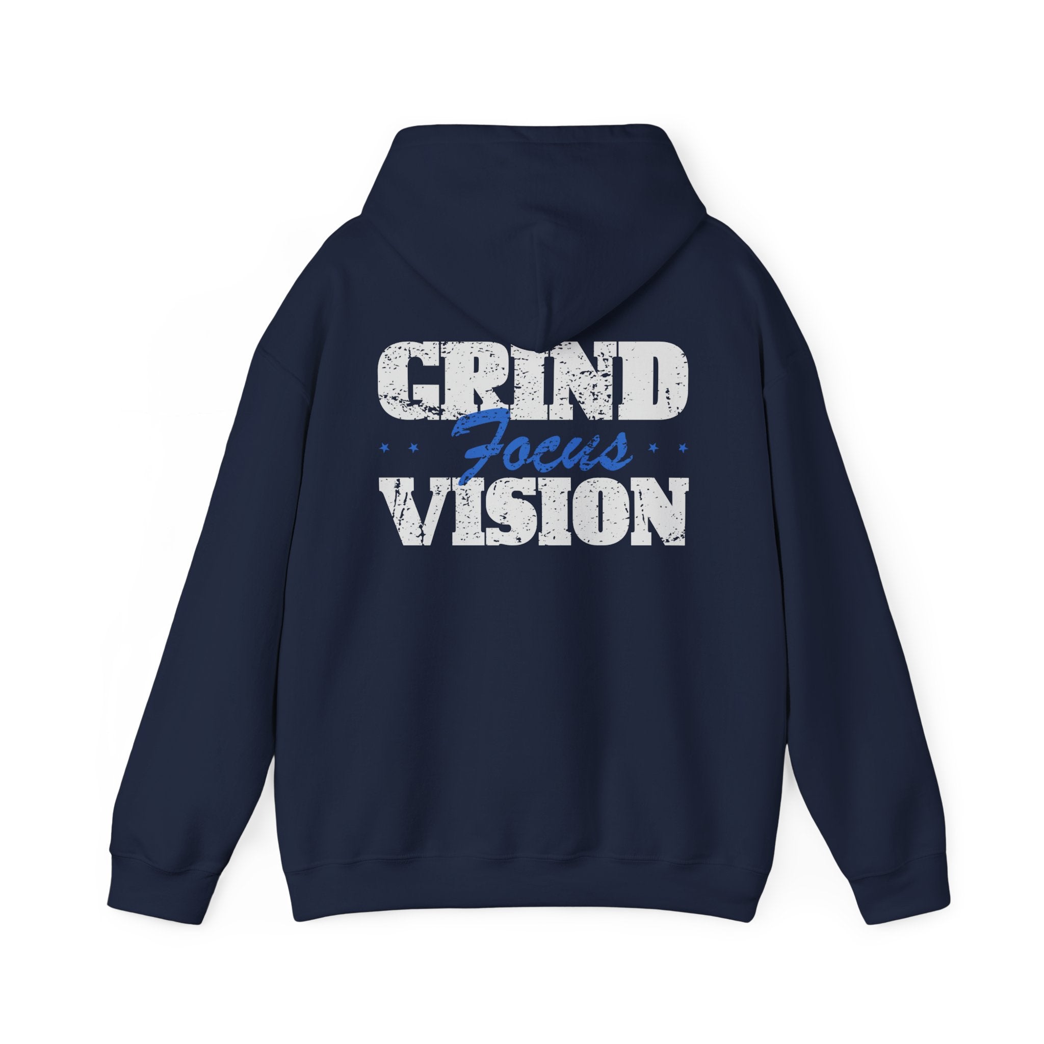 Blue Grind Focus Vision Hoodie — Motivational Fitness Streetwear