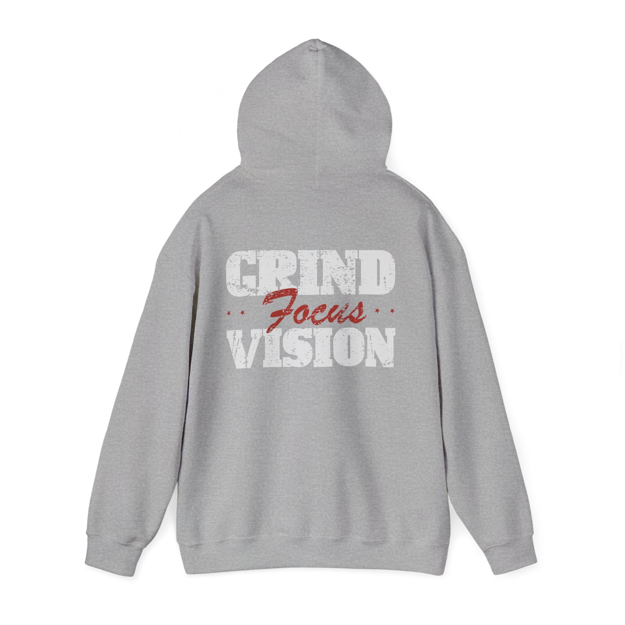 Red Grind Focus Vision Hoodie — Motivational Workout & Streetwear Pullover