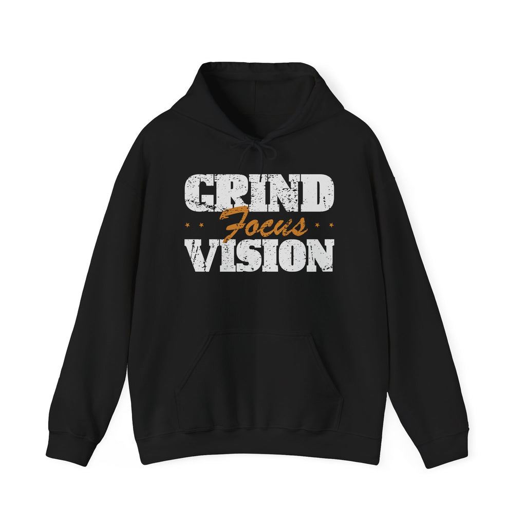 Gold Color Grind Focus Vision Hoodie — Motivational Gym & Hustle Pullover