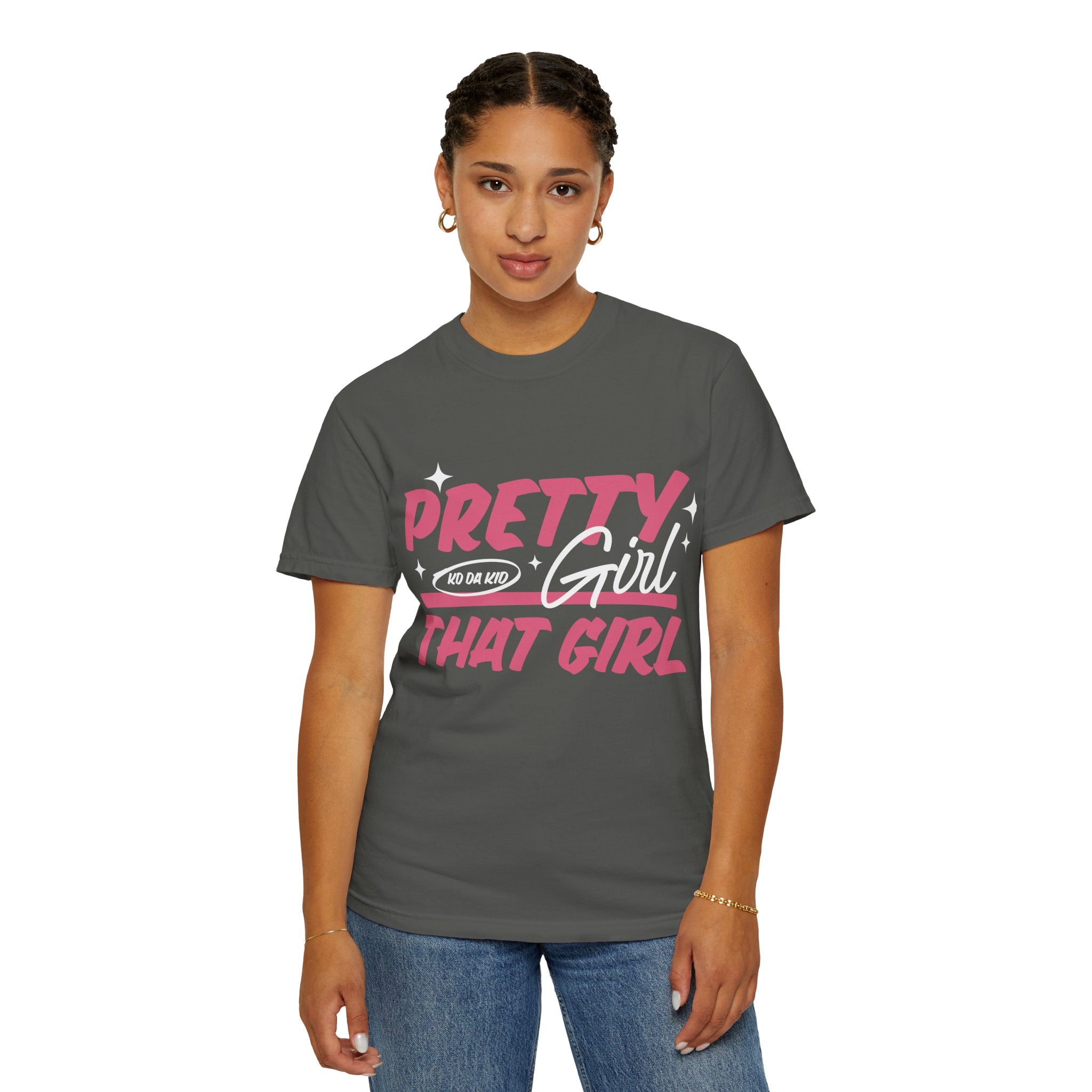 Pretty Girl That Girl T-Shirt – Retro Pink & Orange Graphic Tee