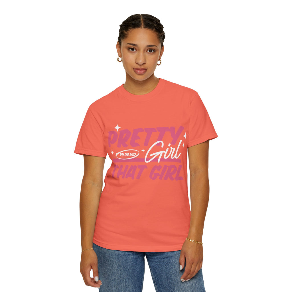 Pretty Girl That Girl T-Shirt – Retro Pink & Orange Graphic Tee