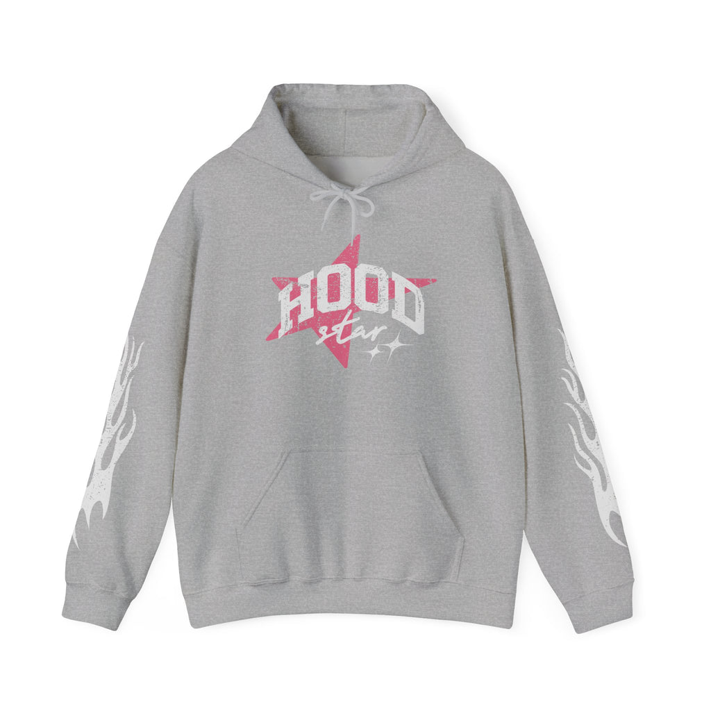 Hoodie — "Hood Star" Flame Sleeve Hoodie (Grind Focus Vision)