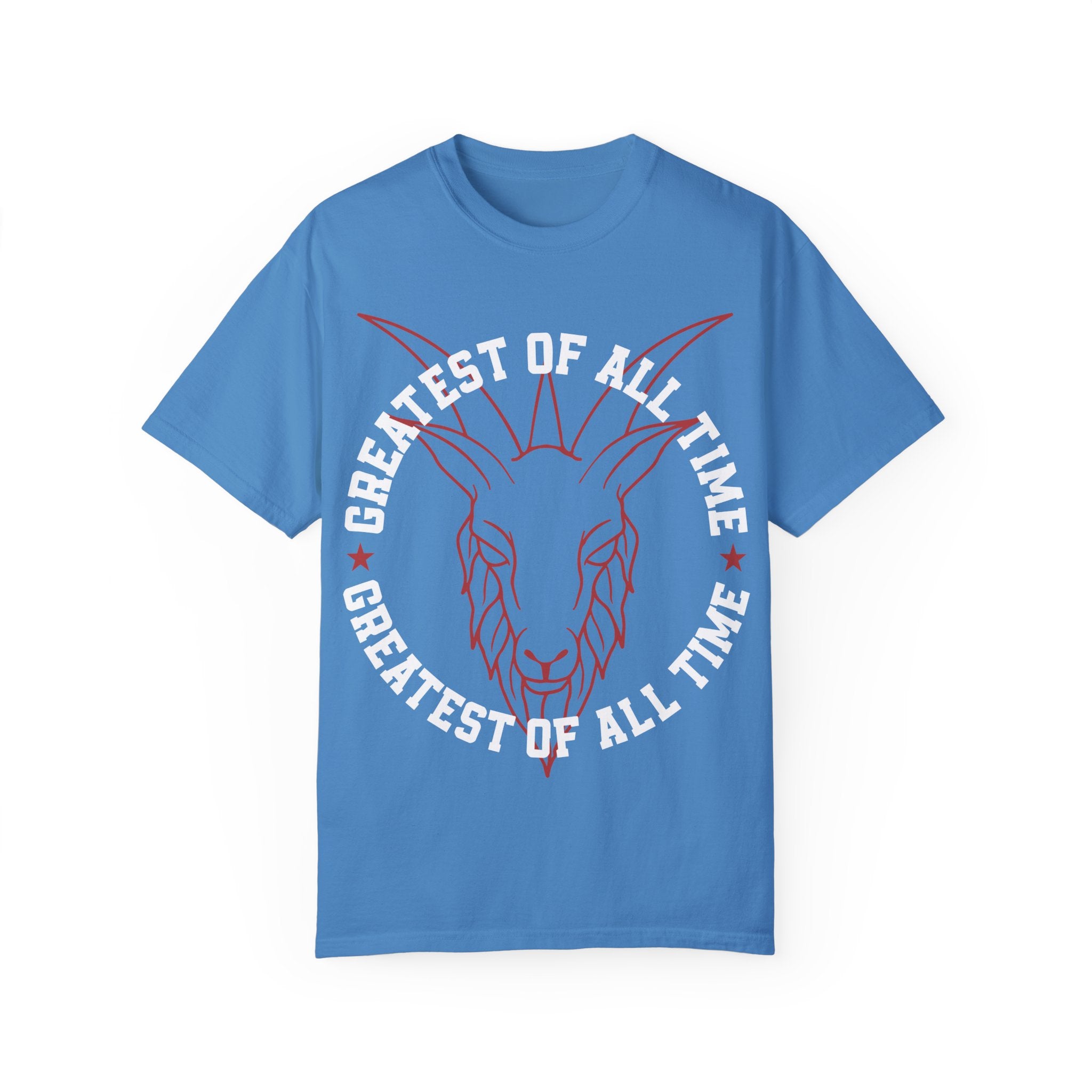 Unisex Garment-Dyed T-shirt - 'Greatest of All Time' Goat Design
