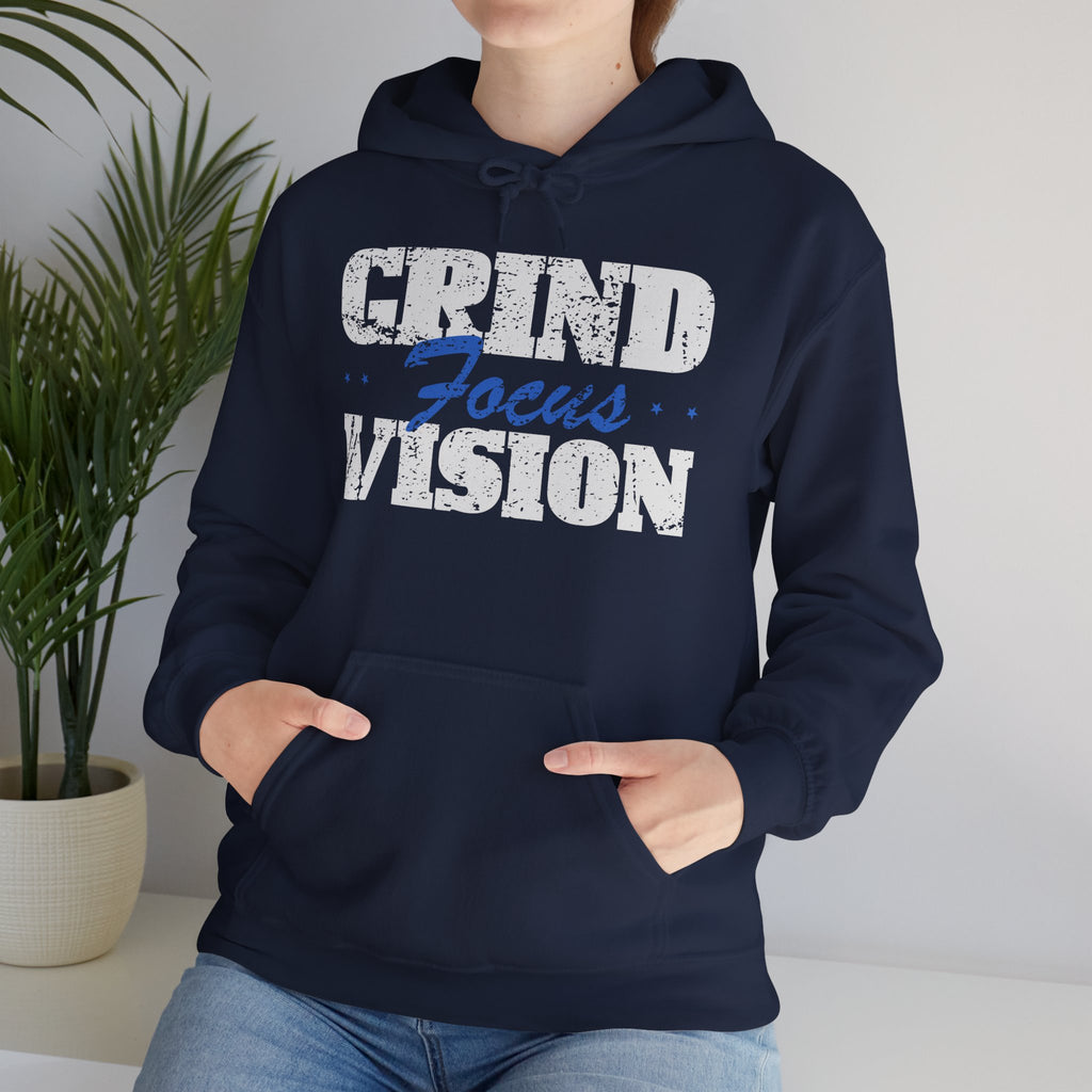 Blue Grind Focus Vision Hoodie — Motivational Fitness Streetwear