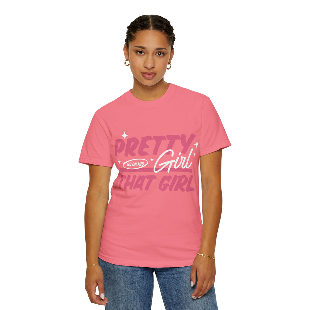Pretty Girl That Girl T-Shirt – Retro Pink & Orange Graphic Tee