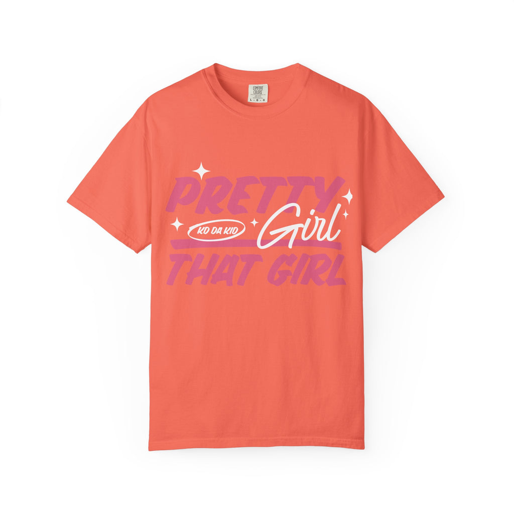Pretty Girl That Girl T-Shirt – Retro Pink & Orange Graphic Tee