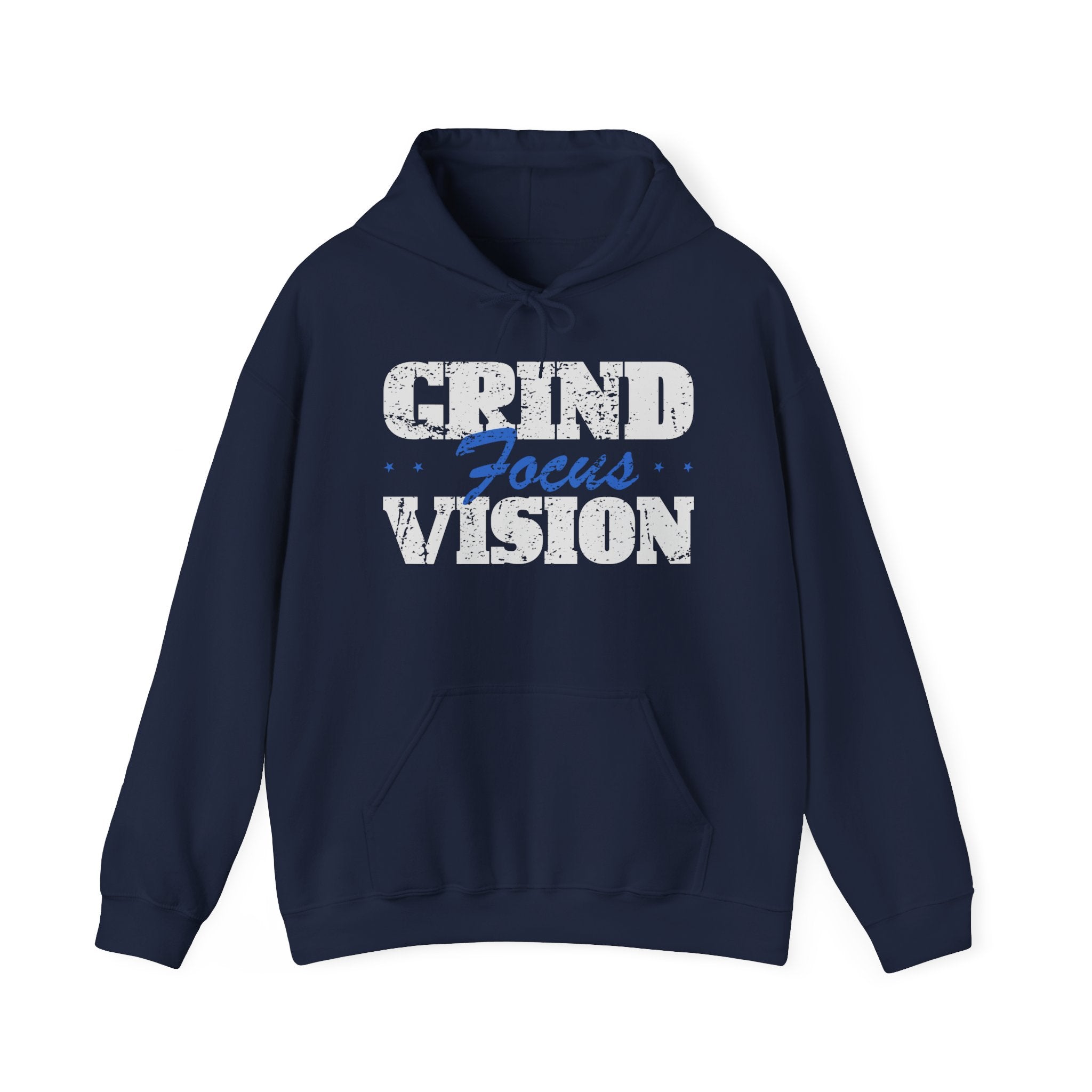 Blue Grind Focus Vision Hoodie — Motivational Fitness Streetwear