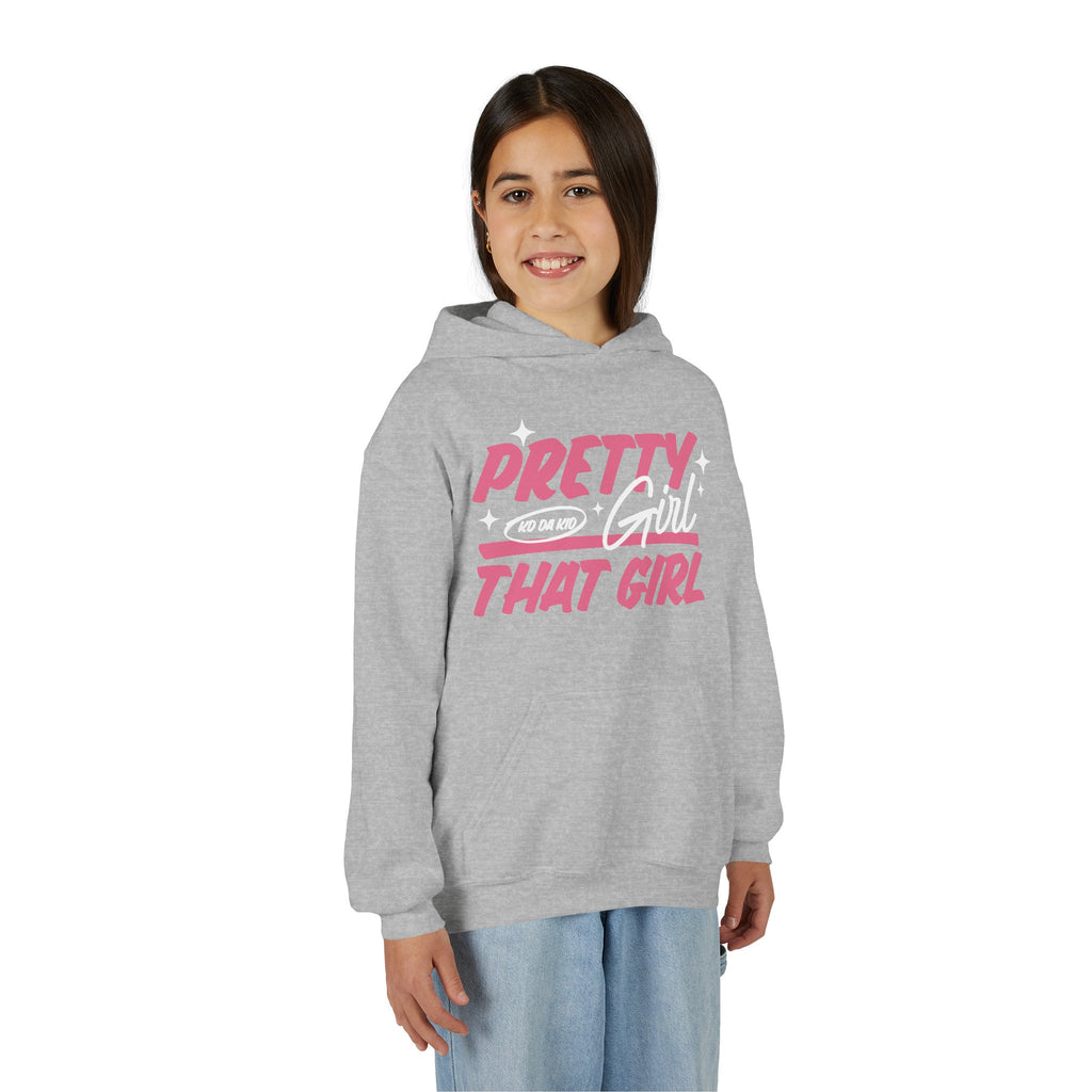 Youth Pretty Girl That Girl Hoodie – Youth Pink Retro Graphic Sweatshirt