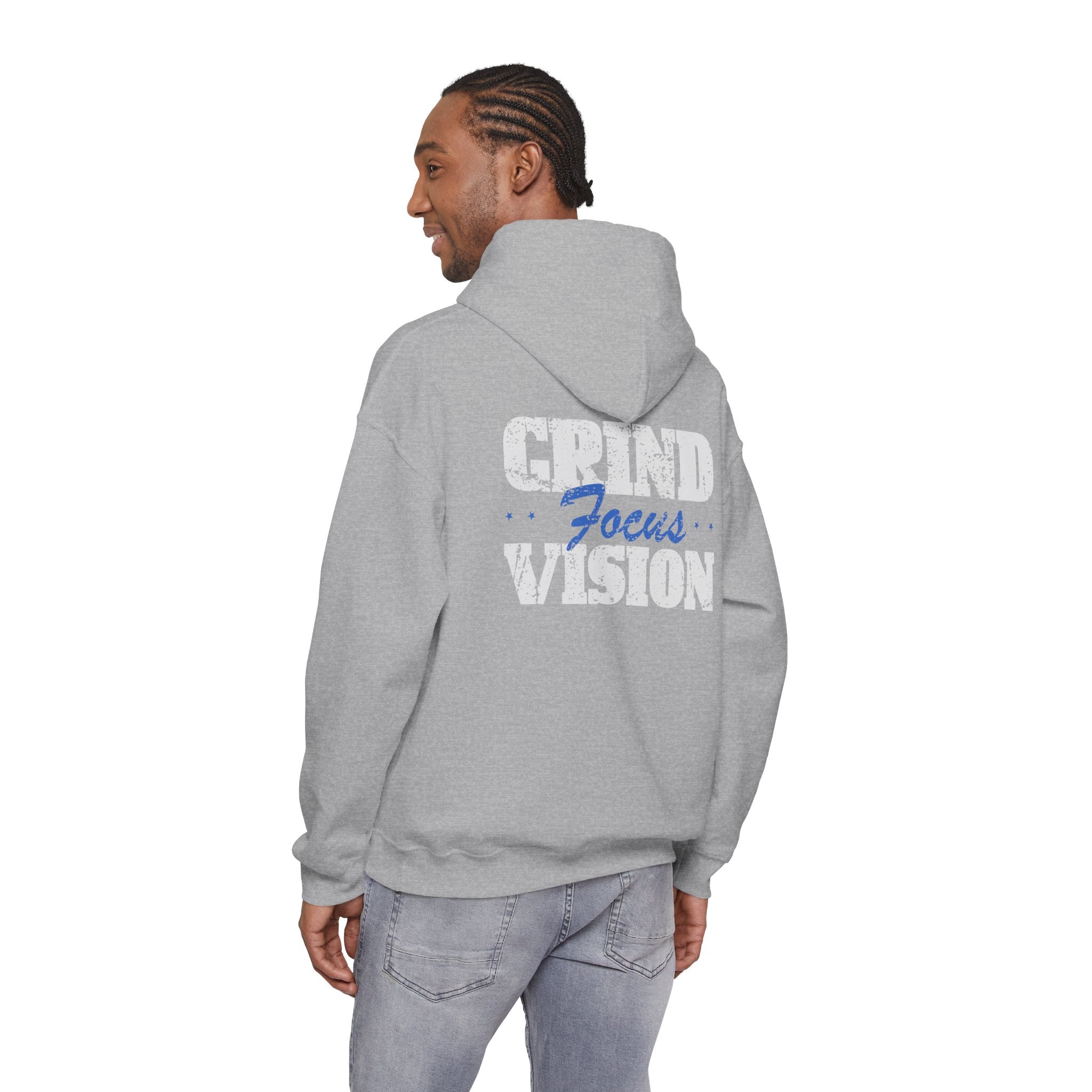 Blue Grind Focus Vision Hoodie — Motivational Fitness Streetwear