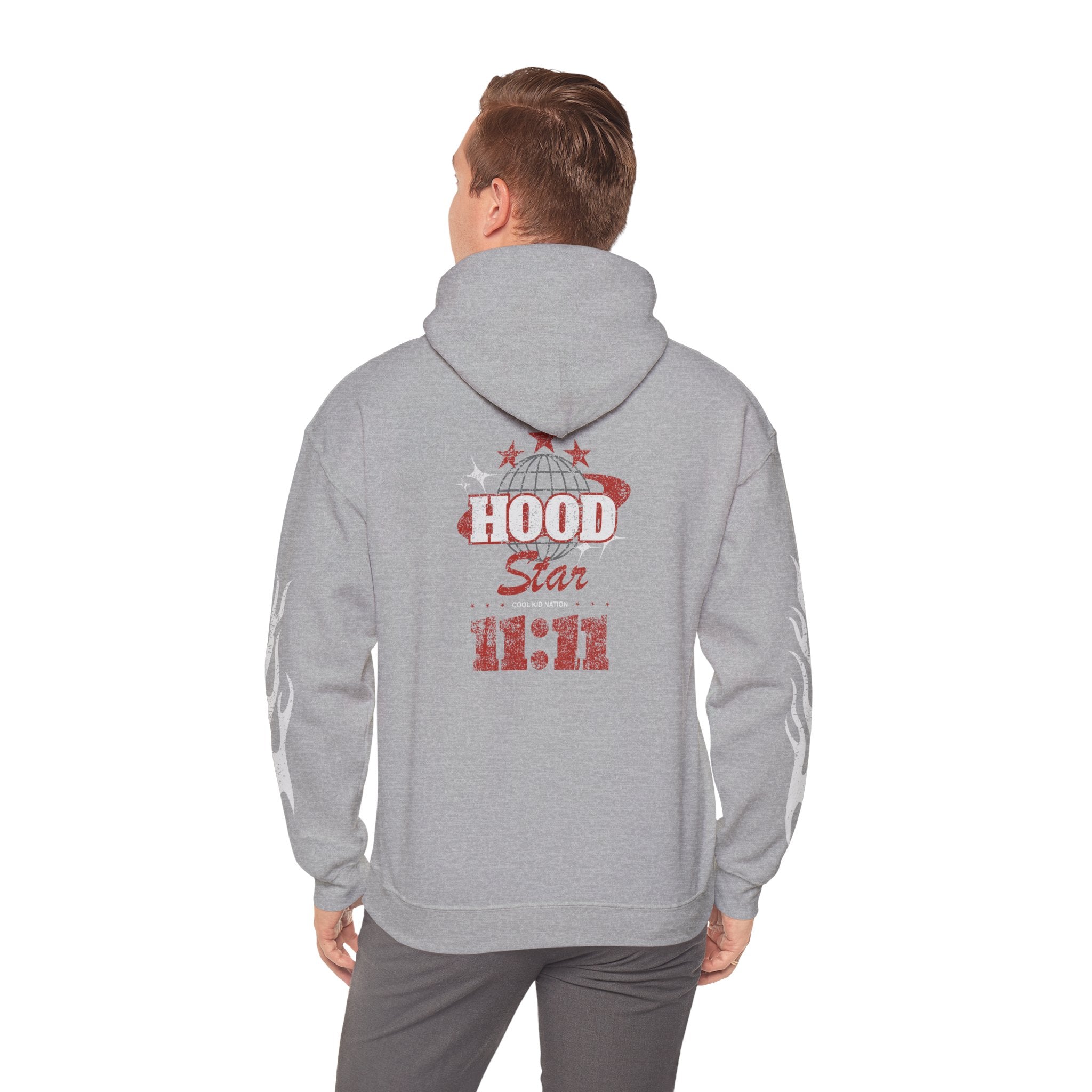 Hood Star Hoodie — Retro Globe Graphic Pullover