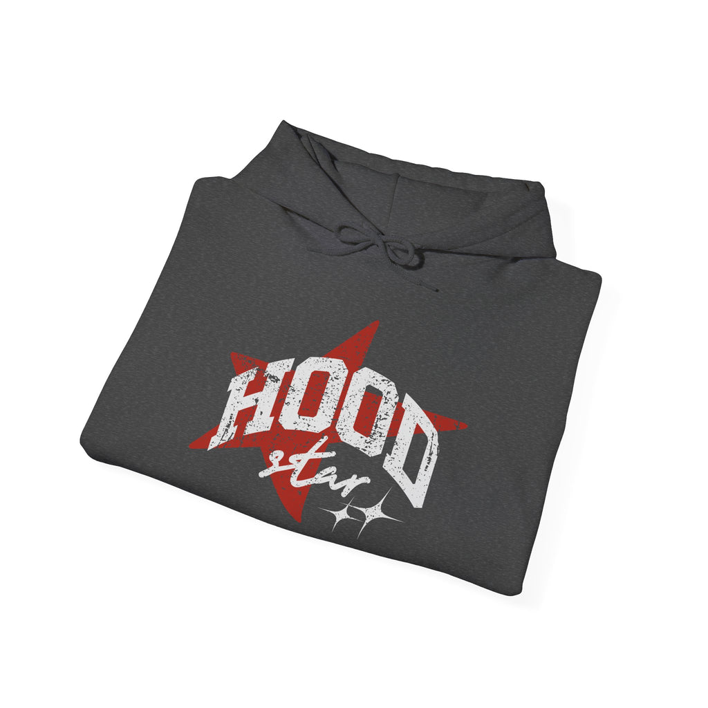 Hood Star Hoodie – Retro Flame Sleeve Streetwear Pullover