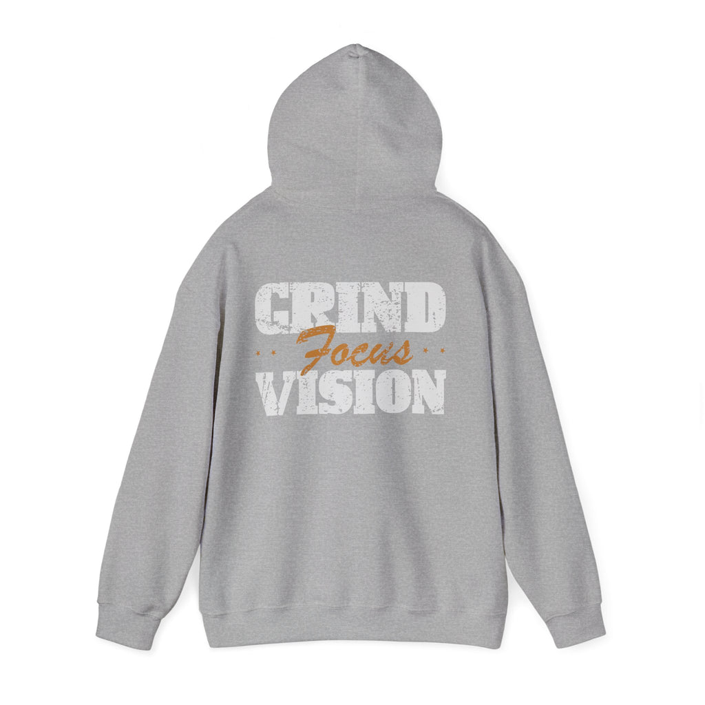 Gold Color Grind Focus Vision Hoodie — Motivational Gym & Hustle Pullover