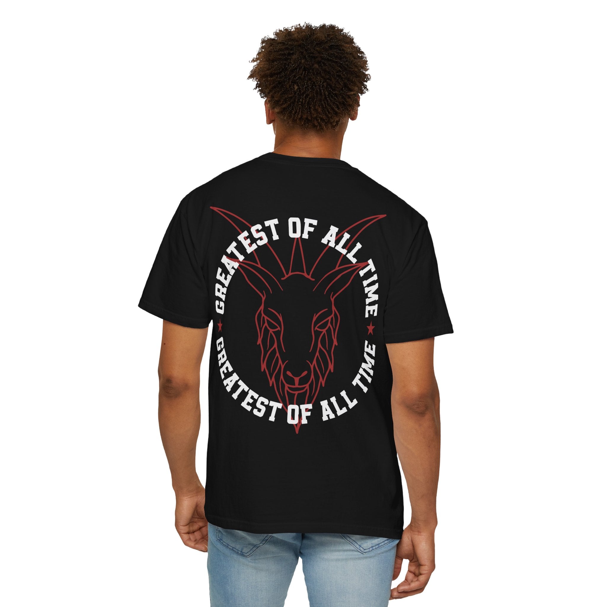 Unisex Garment-Dyed T-shirt - 'Greatest of All Time' Goat Design
