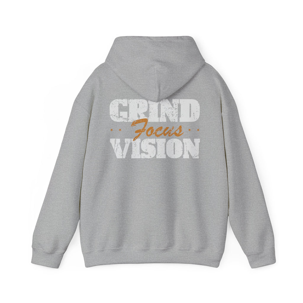 Gold Color Grind Focus Vision Hoodie — Motivational Gym & Hustle Pullover
