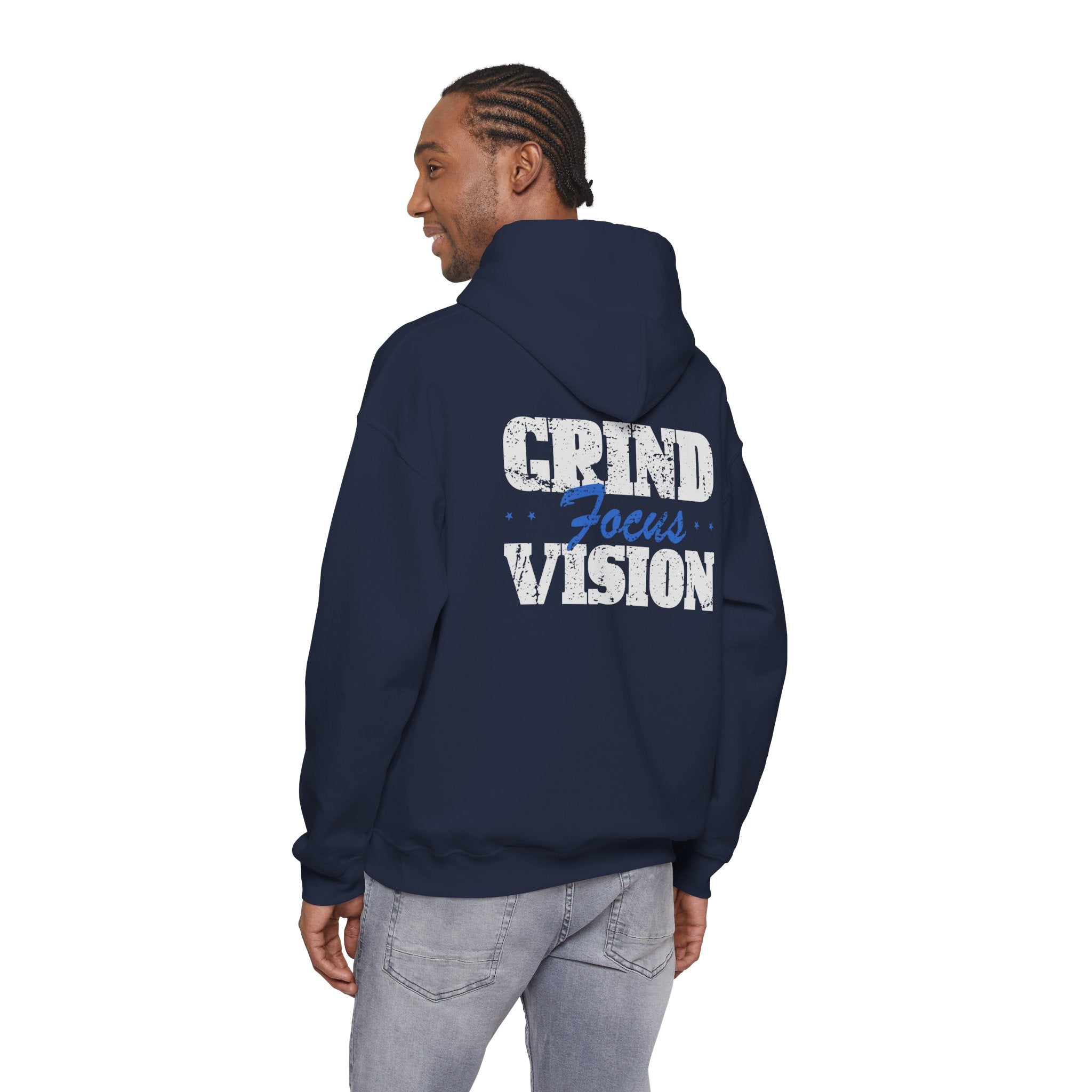 Blue Grind Focus Vision Hoodie — Motivational Fitness Streetwear