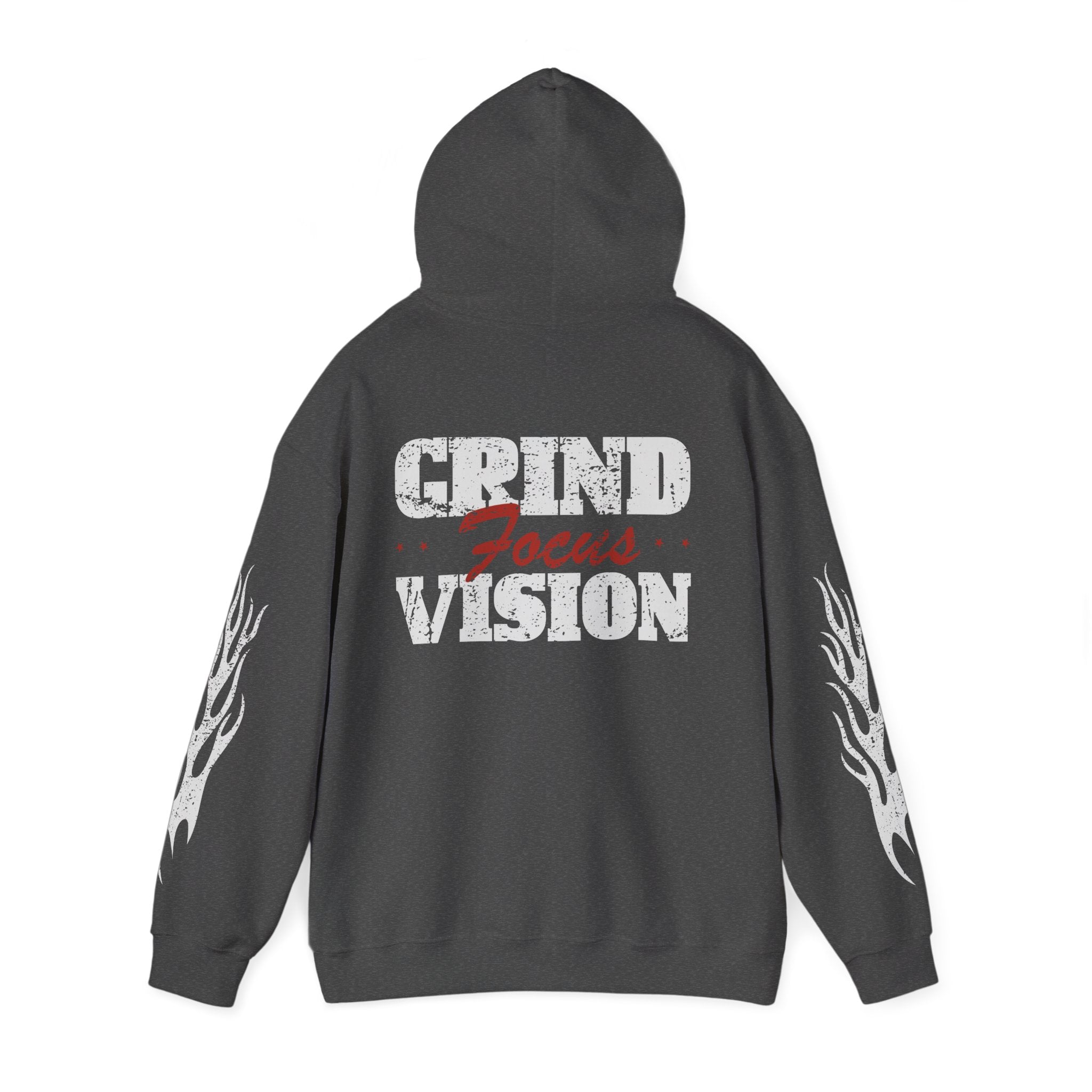 Hoodie — 'Hood Star' Flame Sleeve Hoodie | Grind Focus Vision Graphic Pullover