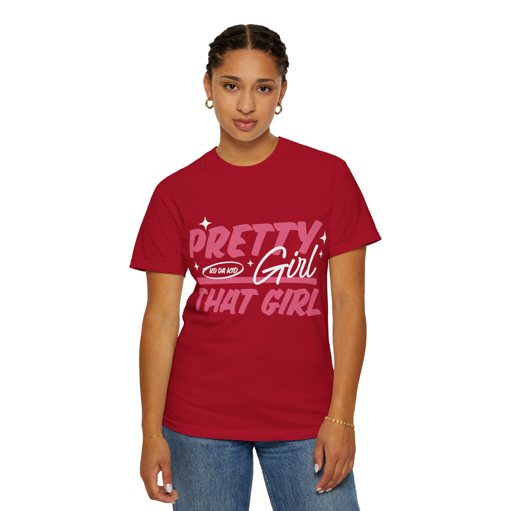 Pretty Girl That Girl T-Shirt – Retro Pink & Orange Graphic Tee