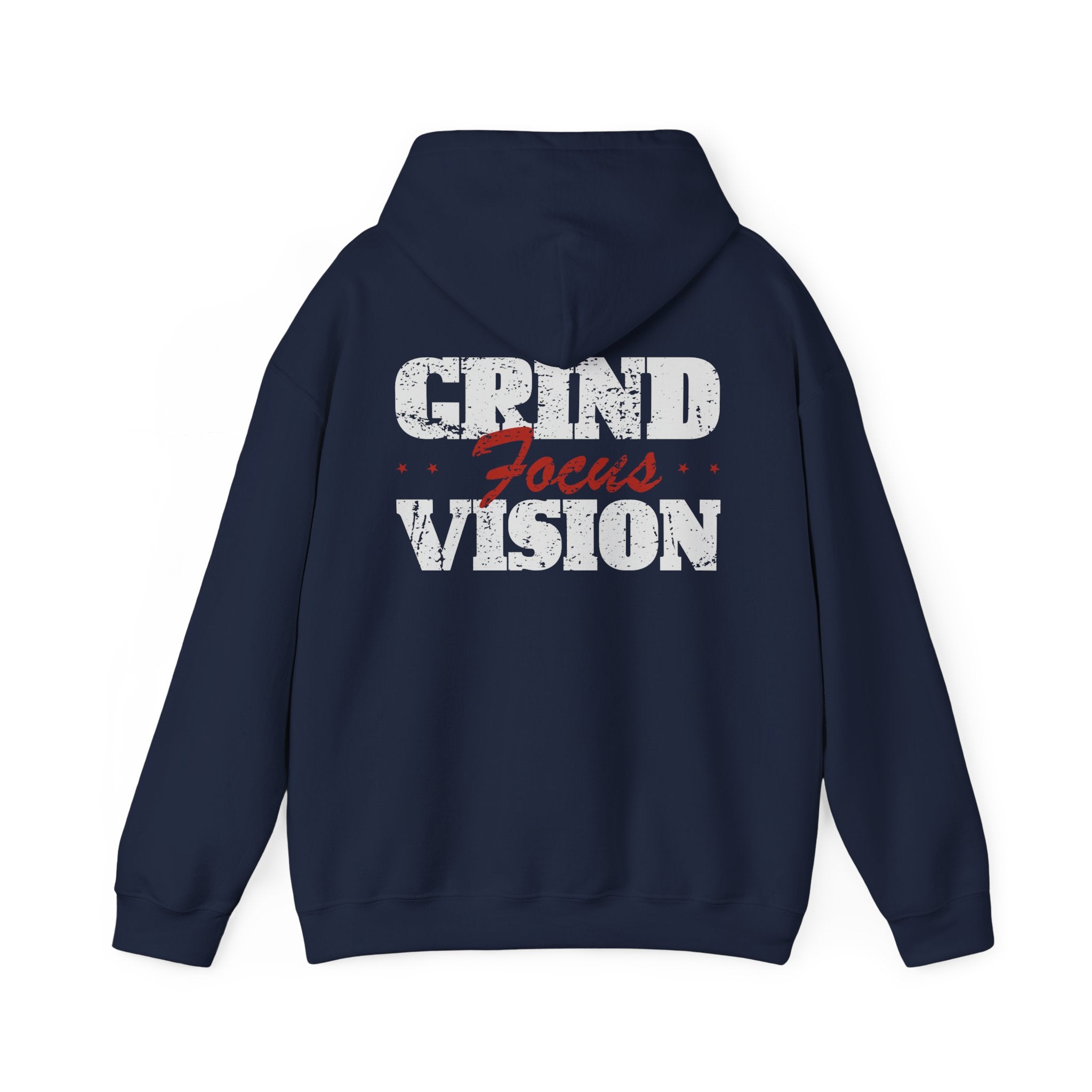 Red Grind Focus Vision Hoodie — Motivational Workout & Streetwear Pullover