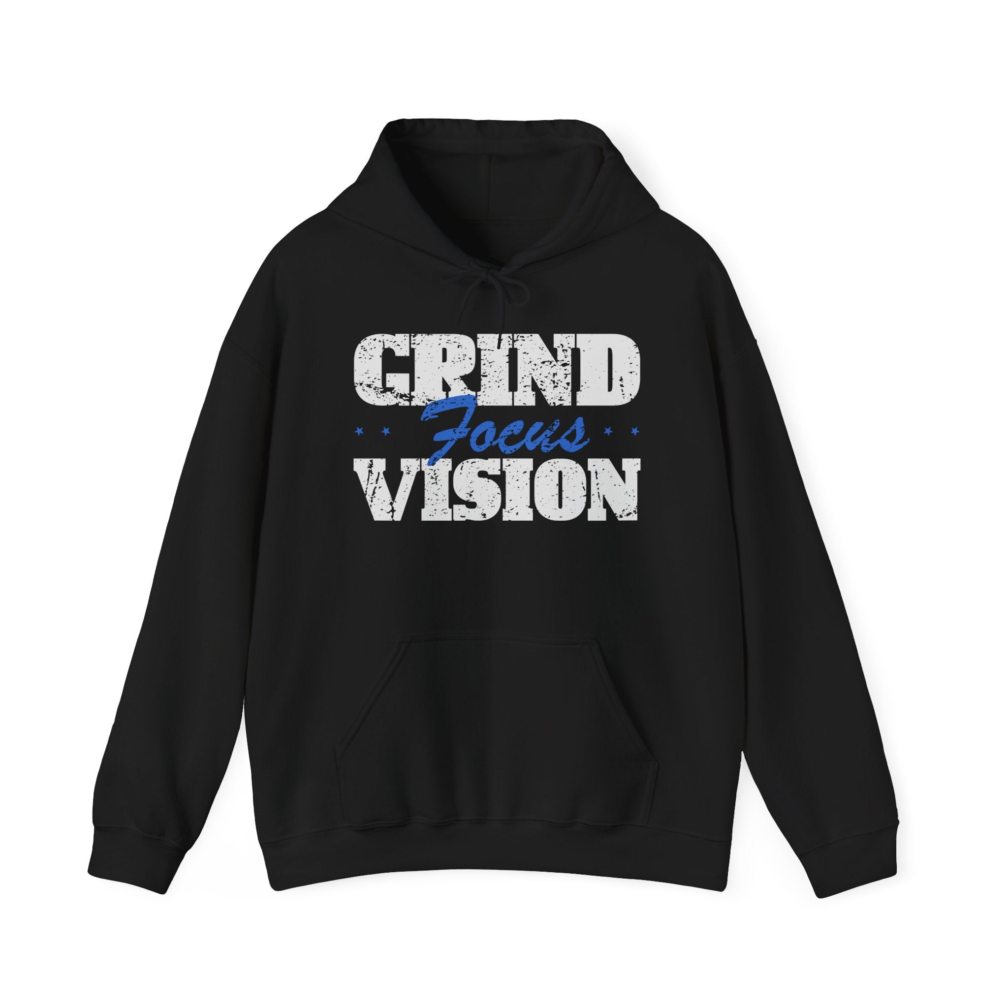 Blue Grind Focus Vision Hoodie — Motivational Fitness Streetwear