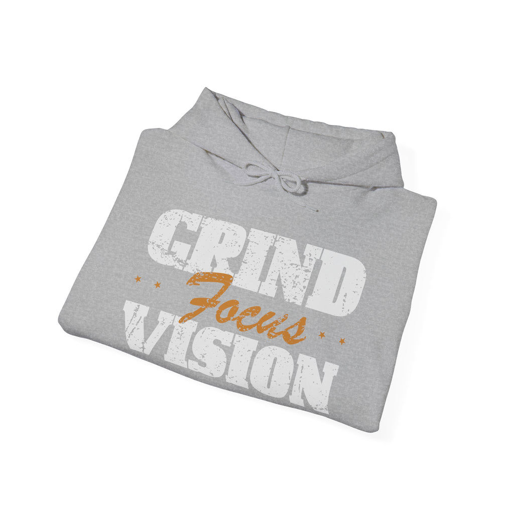 Gold Color Grind Focus Vision Hoodie — Motivational Gym & Hustle Pullover