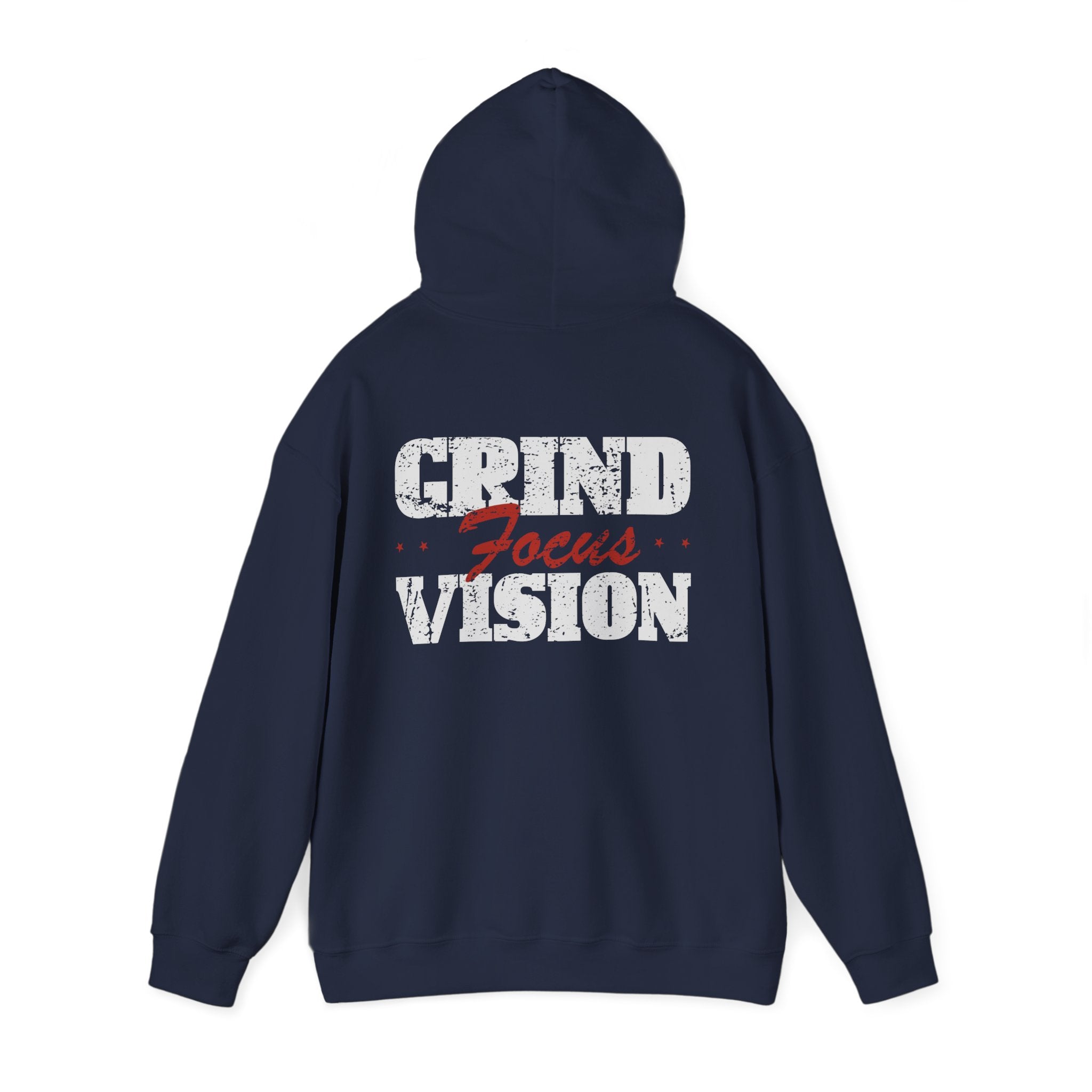 Red Grind Focus Vision Hoodie — Motivational Workout & Streetwear Pullover