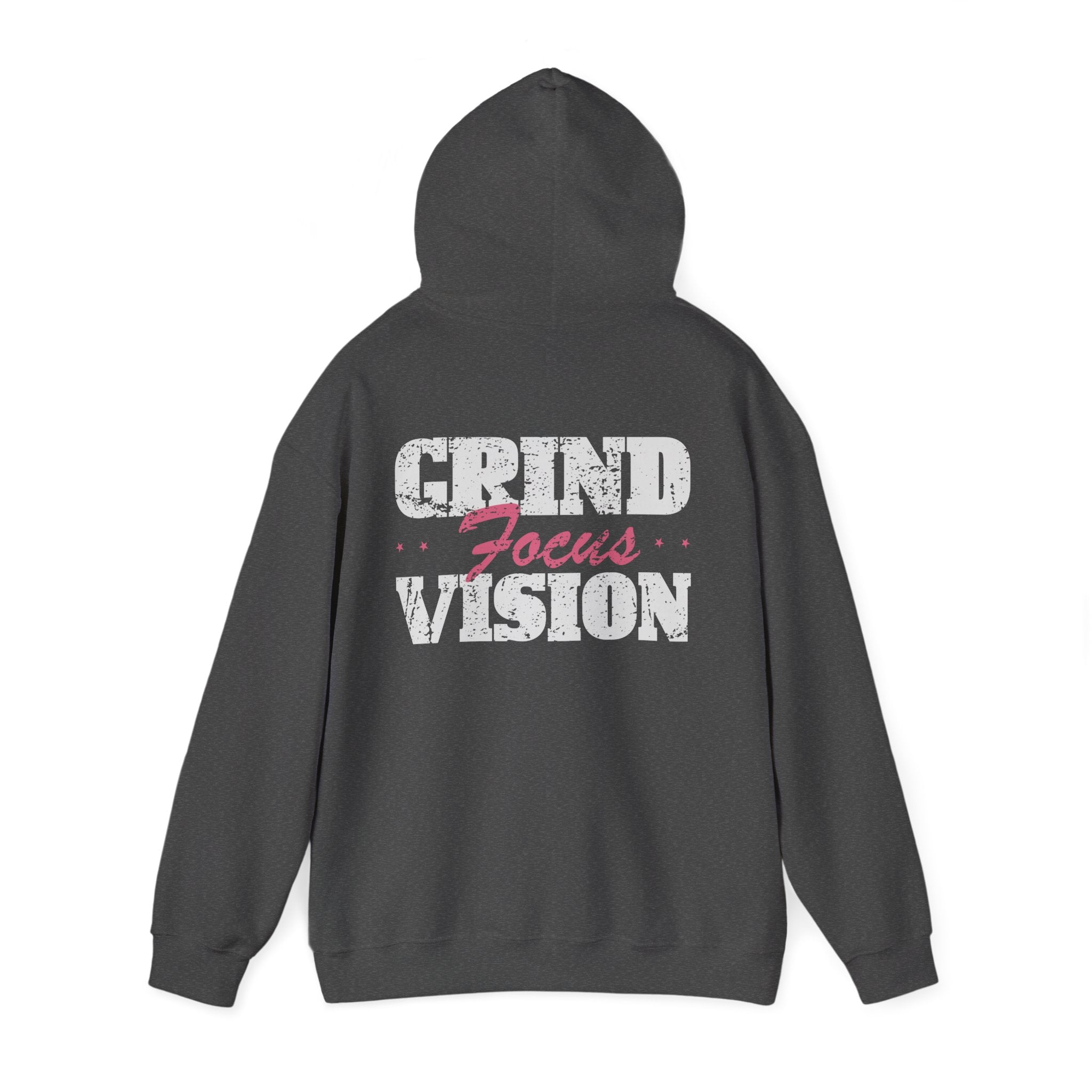 Pink Grind Focus Vision Hoodie — Motivational Gym & Hustle Pullover