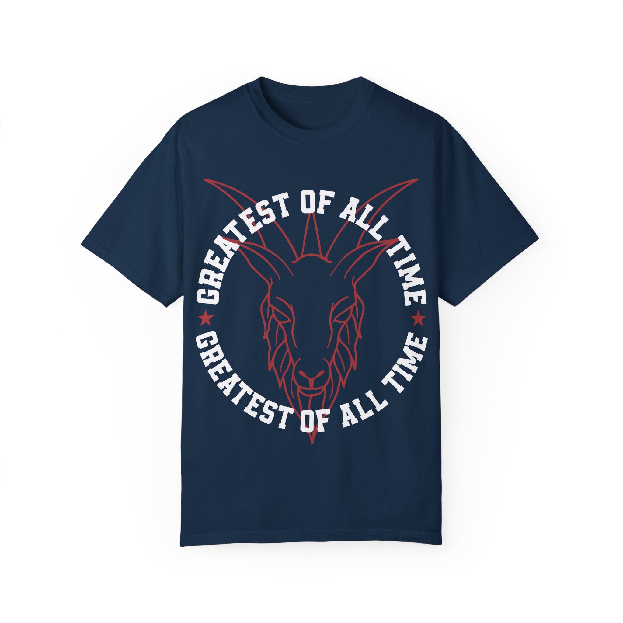 Unisex Garment-Dyed T-shirt - 'Greatest of All Time' Goat Design