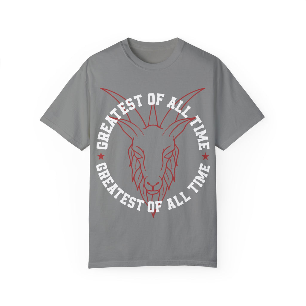Unisex Garment-Dyed T-shirt - 'Greatest of All Time' Goat Design