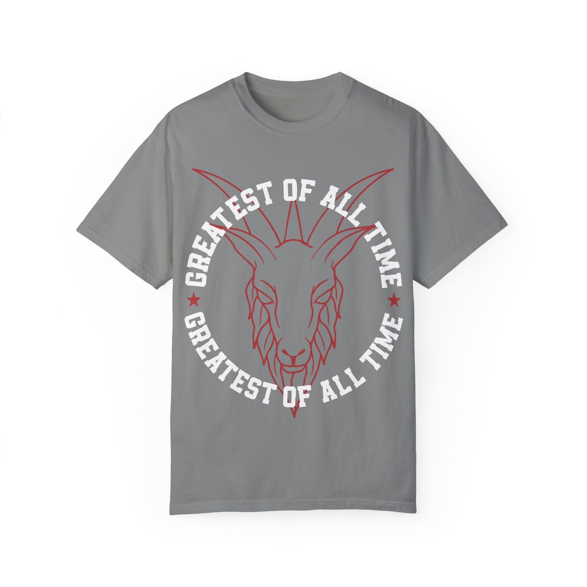 Unisex Garment-Dyed T-shirt - 'Greatest of All Time' Goat Design