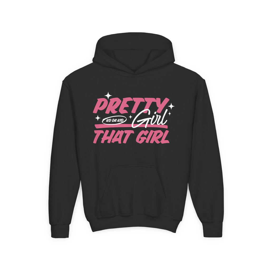 Youth Pretty Girl That Girl Hoodie – Youth Pink Retro Graphic Sweatshirt
