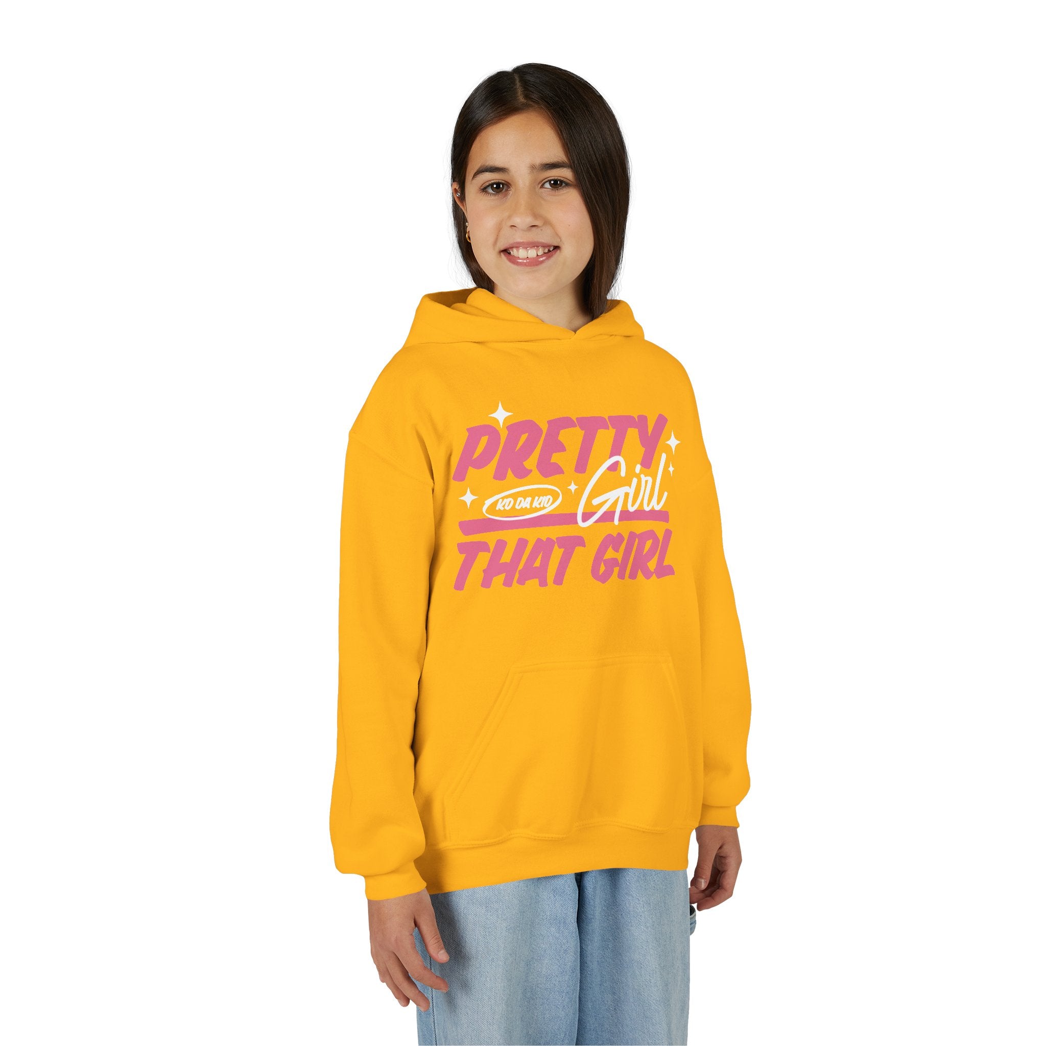 Youth Pretty Girl That Girl Hoodie – Youth Pink Retro Graphic Sweatshirt