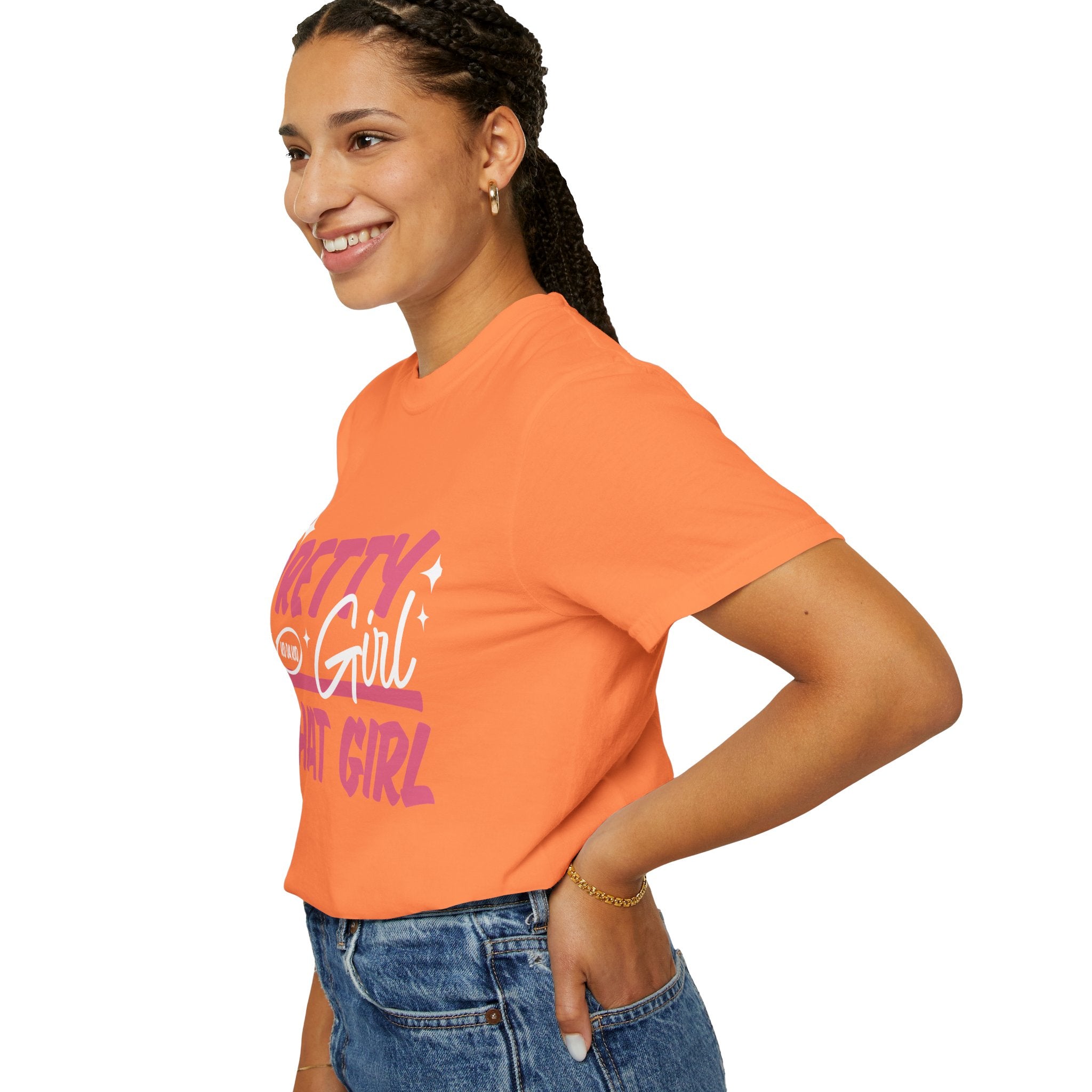 Pretty Girl That Girl T-Shirt – Retro Pink & Orange Graphic Tee