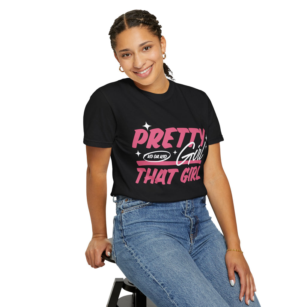 Pretty Girl That Girl T-Shirt – Retro Pink & Orange Graphic Tee