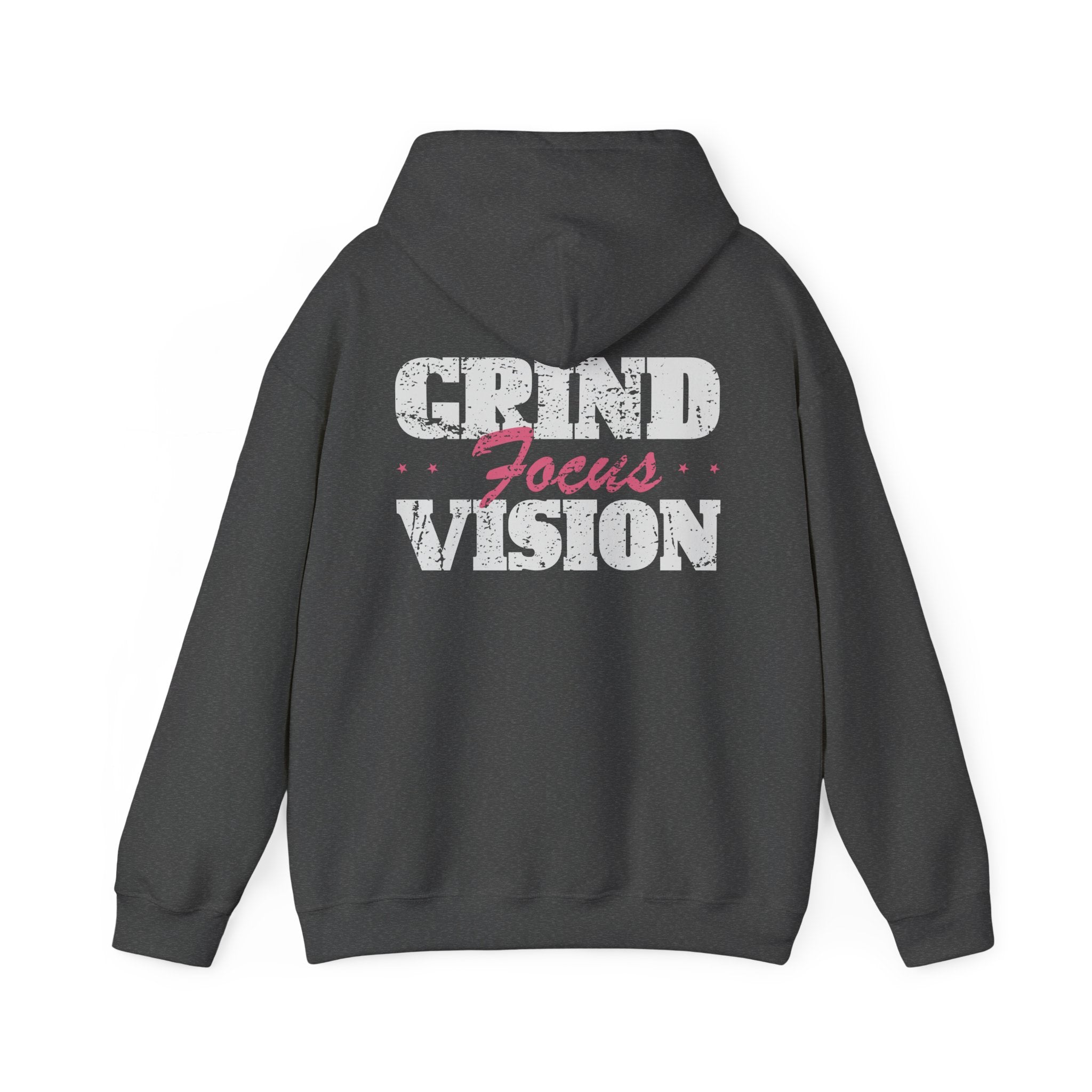 Pink Grind Focus Vision Hoodie — Motivational Gym & Hustle Pullover