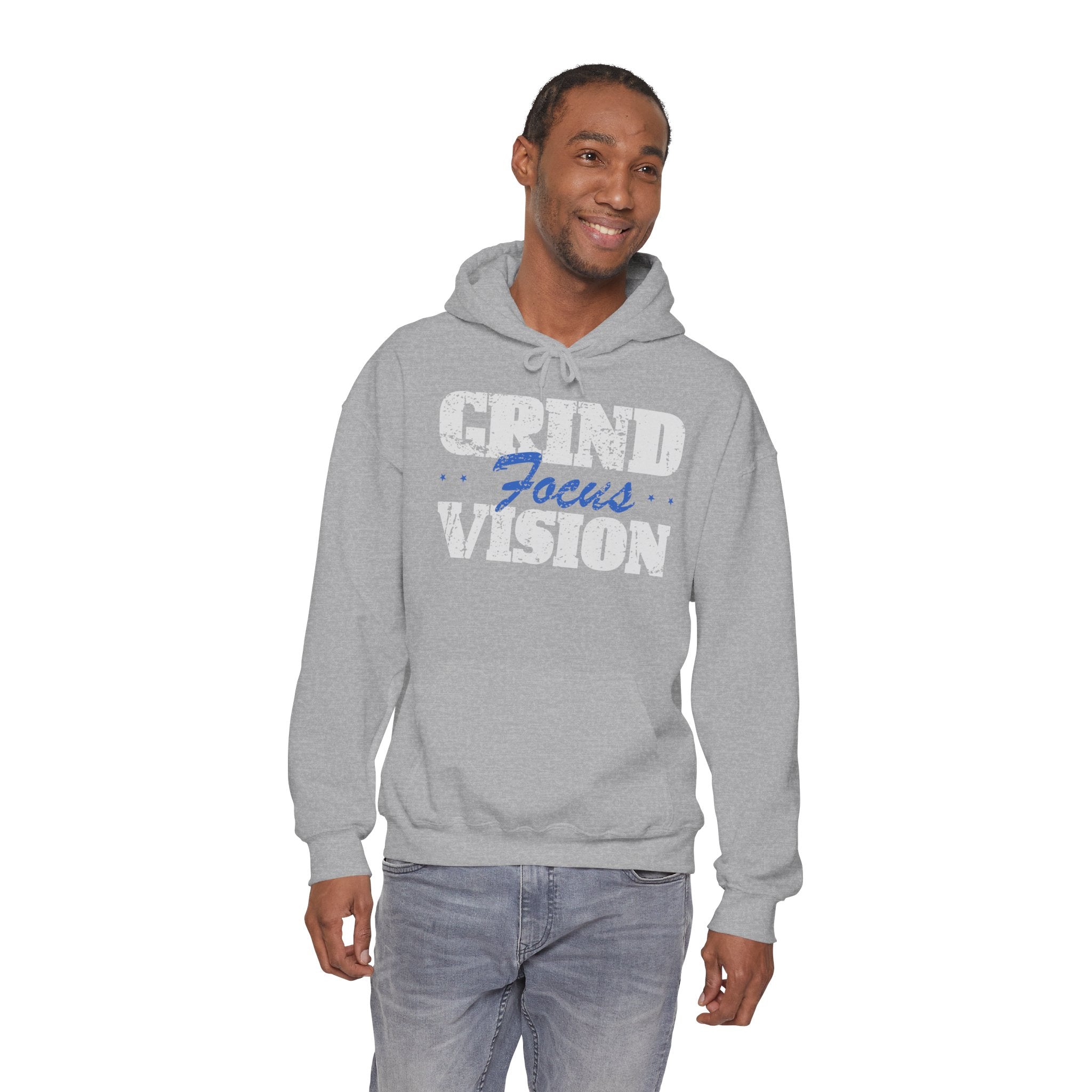 Blue Grind Focus Vision Hoodie — Motivational Fitness Streetwear