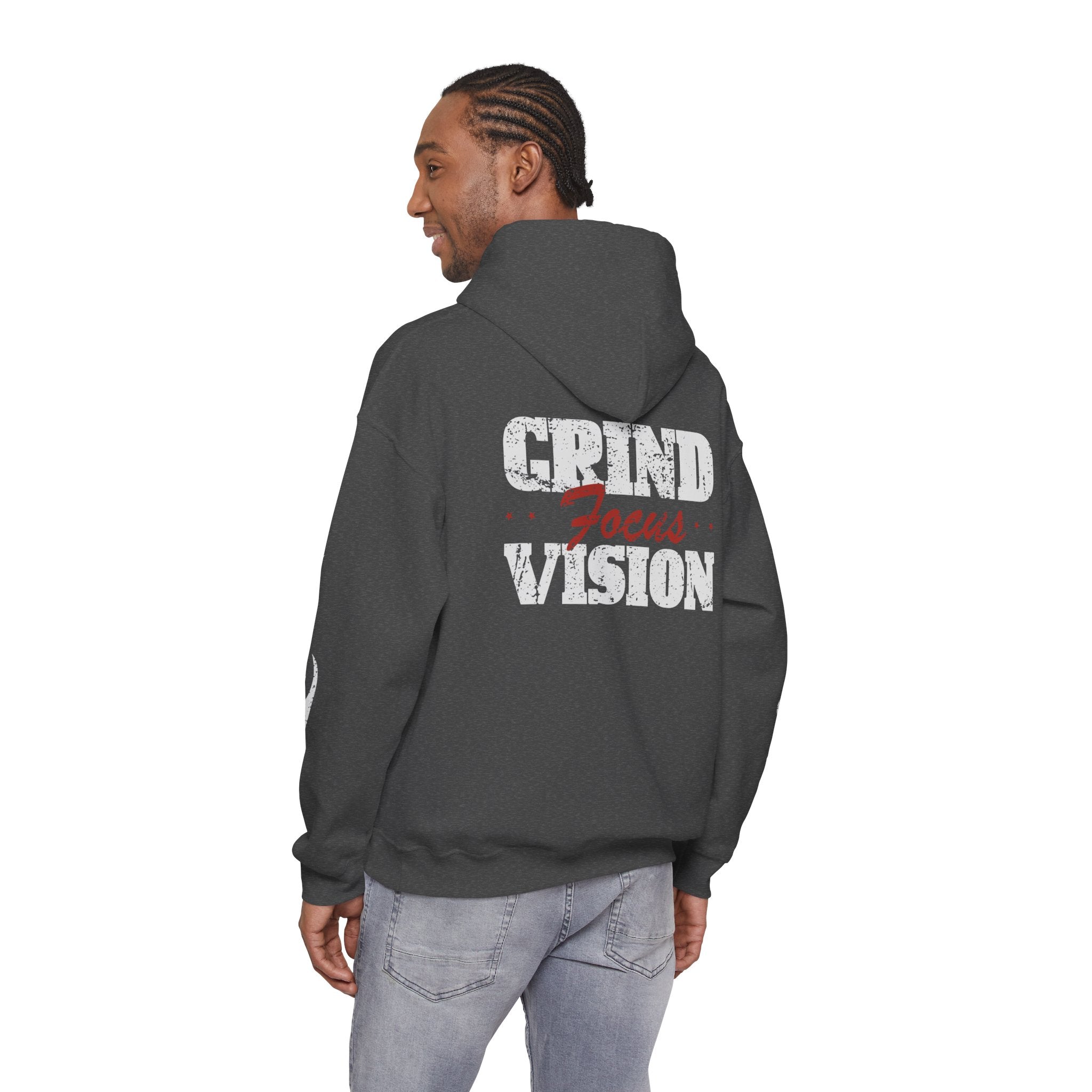 Hoodie — 'Hood Star' Flame Sleeve Hoodie | Grind Focus Vision Graphic Pullover