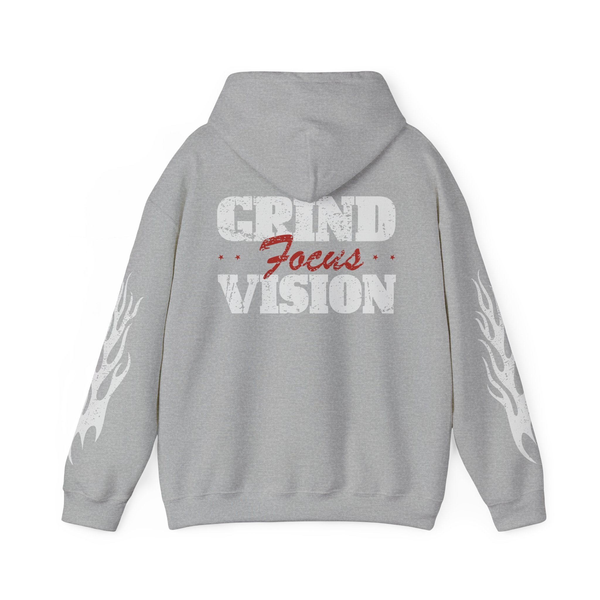Hoodie — 'Hood Star' Flame Sleeve Hoodie | Grind Focus Vision Graphic Pullover