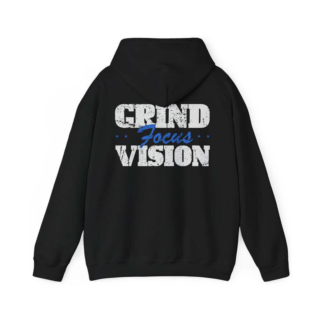 Blue Grind Focus Vision Hoodie — Motivational Fitness Streetwear