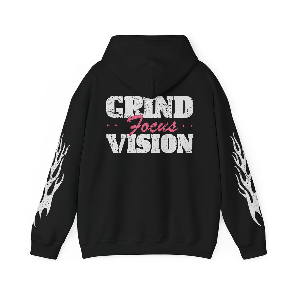 Hoodie — "Hood Star" Flame Sleeve Hoodie (Grind Focus Vision)