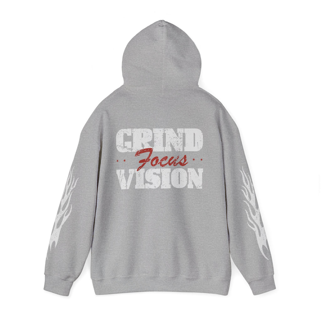 Hoodie — 'Hood Star' Flame Sleeve Hoodie | Grind Focus Vision Graphic Pullover