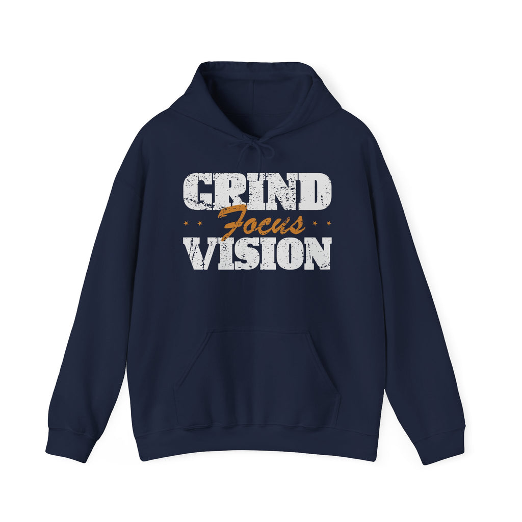 Gold Color Grind Focus Vision Hoodie — Motivational Gym & Hustle Pullover