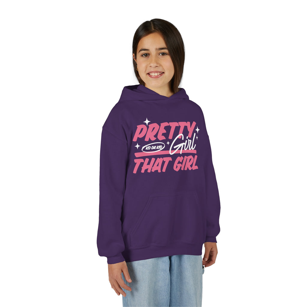 Youth Pretty Girl That Girl Hoodie – Youth Pink Retro Graphic Sweatshirt