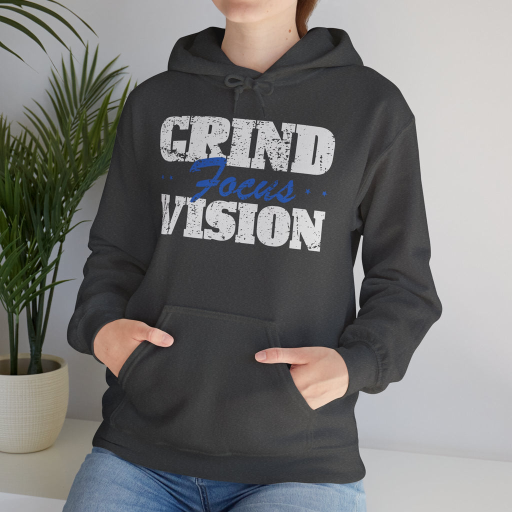 Blue Grind Focus Vision Hoodie — Motivational Fitness Streetwear